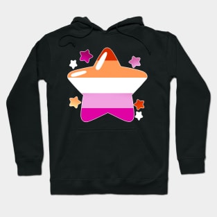 LGBTQ+ Pride Flag Stars - Lesbian Hoodie